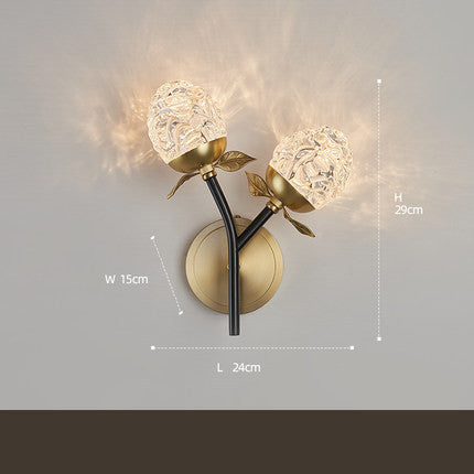 Modern Full Copper Wall Lamp Minimalist Bedside Lamp