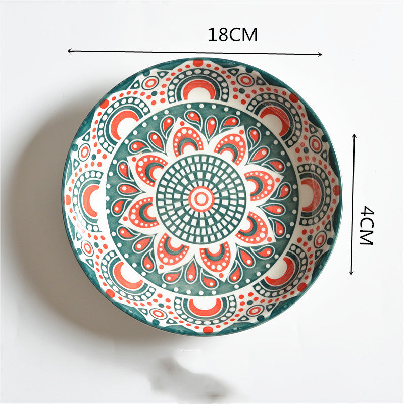 7 Inch Underglaze Printed Japanese Ceramic Plate