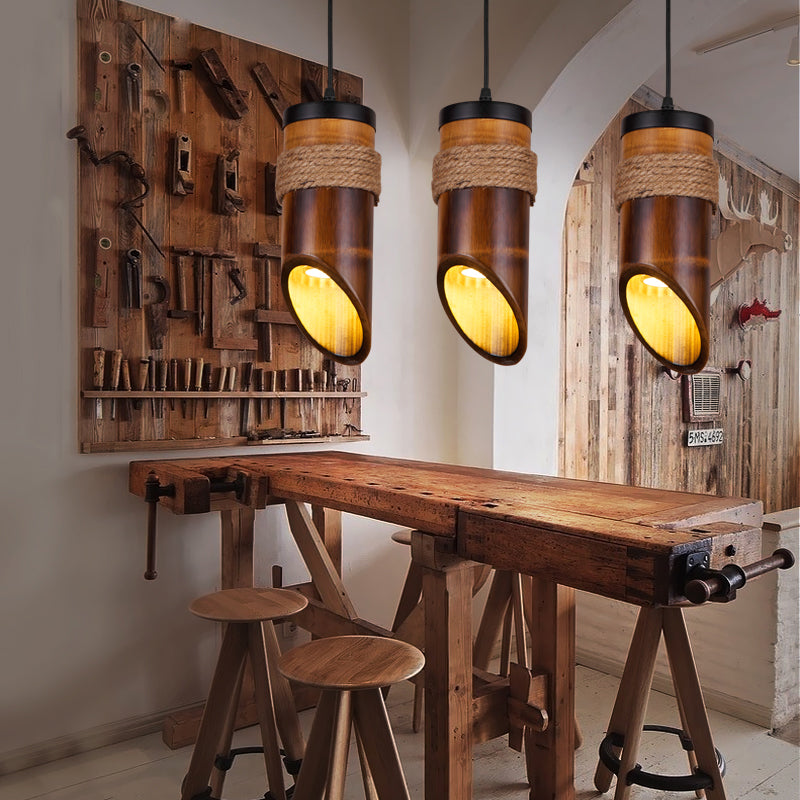 Dining Room Bar Creative Chinese Bamboo Tube Chandelier