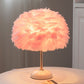 Feather Table Lamp Bedroom Girl Bed Head Creative Simple