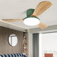 Solid Wood Nordic Headlamp Panel LED Ceiling Fan Lamp