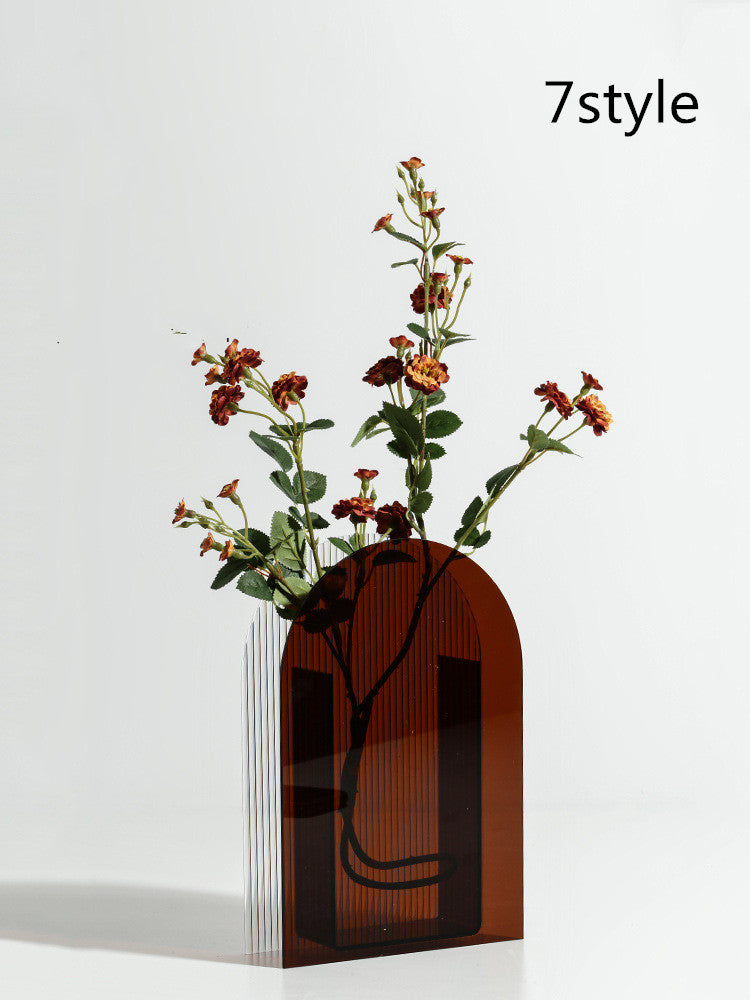 Desktop Decoration Color Acrylic Dry Vase