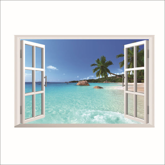 Sea view home window wall sticker