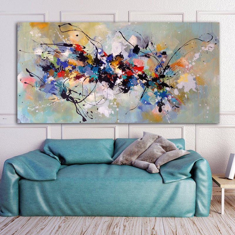 Abstract color painting canvas mural