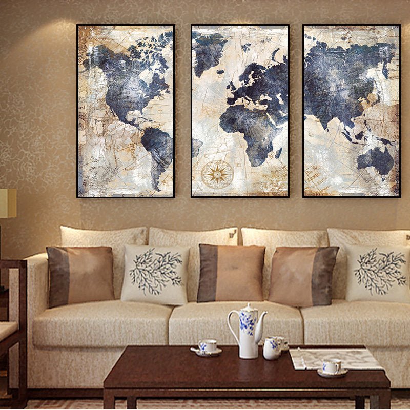 Triptych World Image Mural Painting Canvas Painting Core | Decor Gifts and More