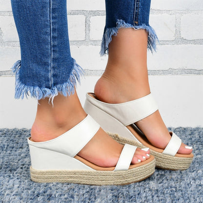 Wedge Heel Casual Sandals Hollow Platform Slippers | Decor Gifts and More