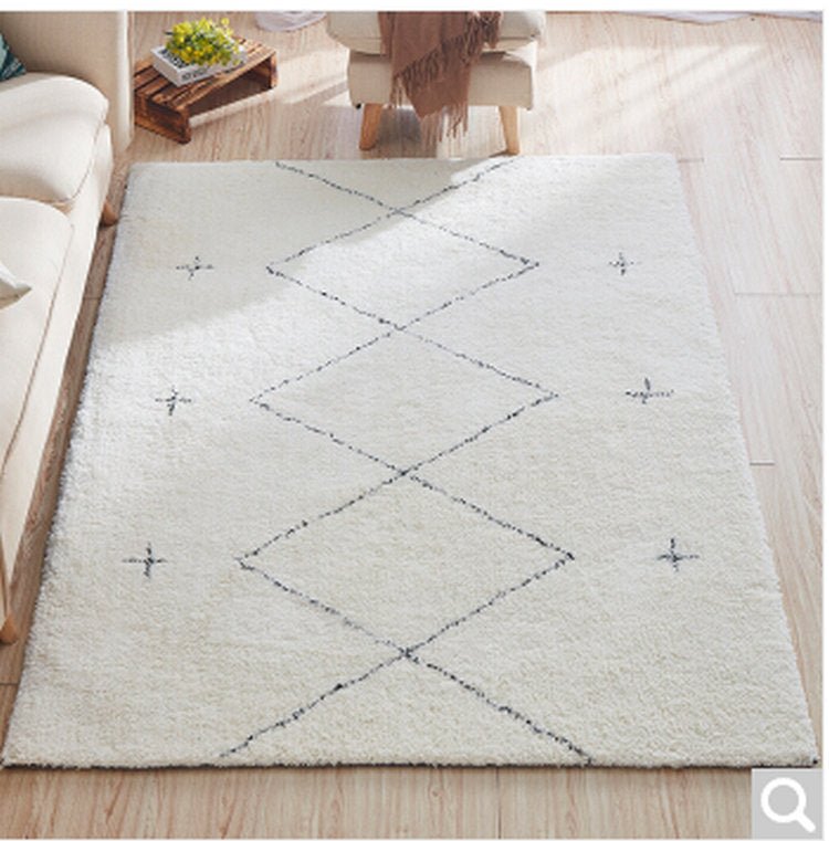 Modern Minimalist Coffee Table Living Room Area Rug Moroccan Style