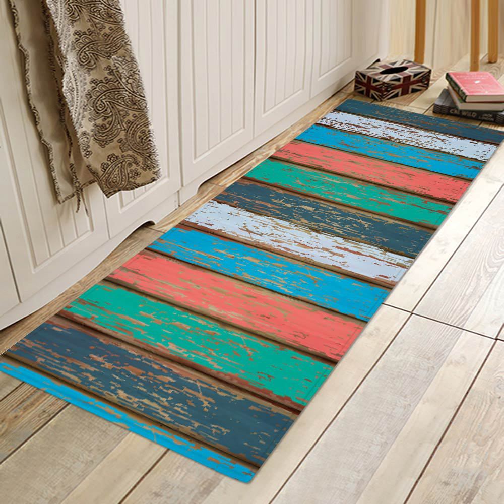 Kitchen Mat Bedroom Living Room Carpet Entrance Doormat Home Hallway Balcony Floor Mat Wood Pattern Bathroom Anti-Slip Long Rug | Decor Gifts and More