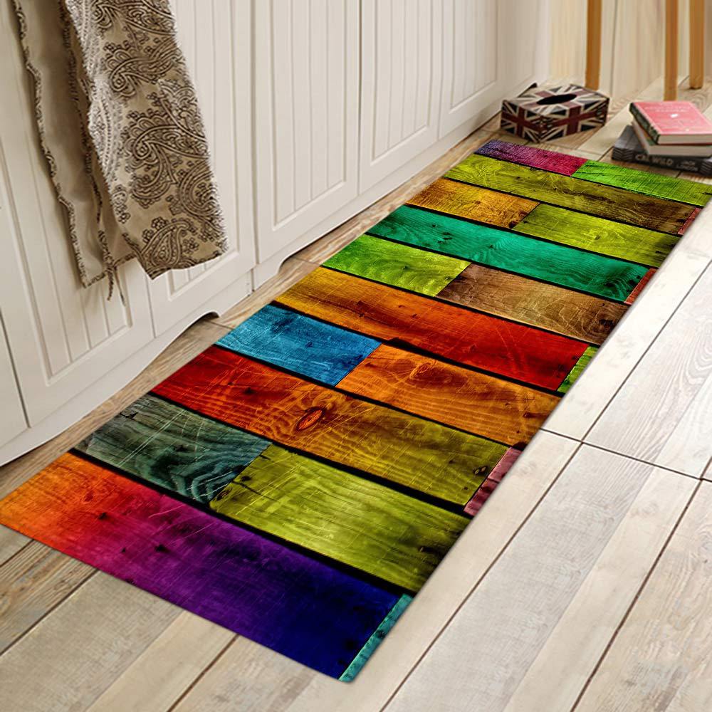 Kitchen Mat Bedroom Living Room Carpet Entrance Doormat Home Hallway Balcony Floor Mat Wood Pattern Bathroom Anti-Slip Long Rug | Decor Gifts and More