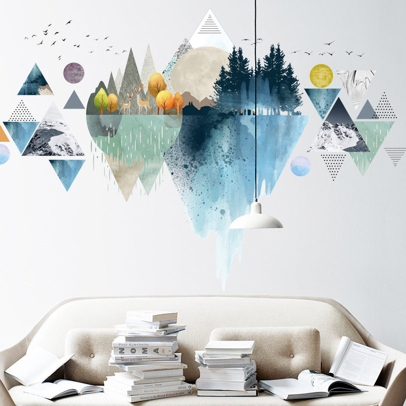 Nordic ins style Triangle Dreamy Mountain Wall Stickers Living room Bedroom Vinyl Wall Decals Creative Home Decor | Decor Gifts and More