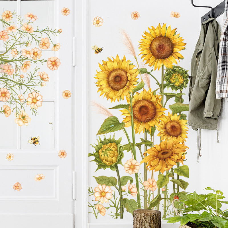 Plant Sunflower Wall Sticker Living Room Bedroom | Decor Gifts and More