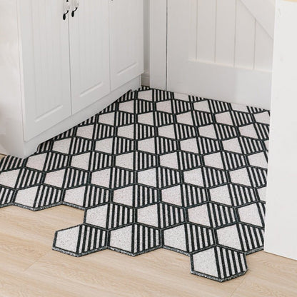 Non-slip Washable Hexagon Printed Custom Cut Doormat Carpet | Decor Gifts and More