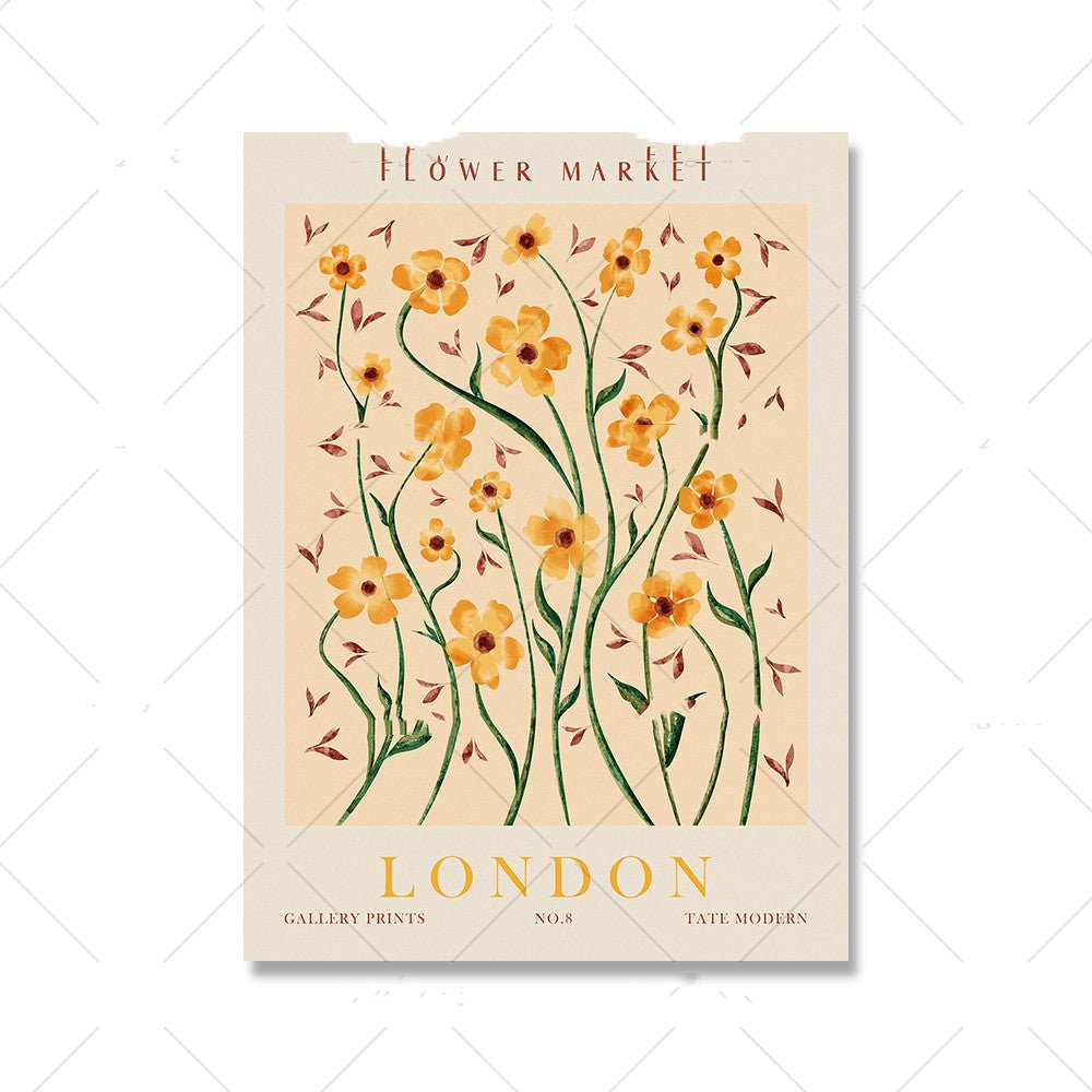 Floral Vintage Poster Canvas Print Mural | Decor Gifts and More