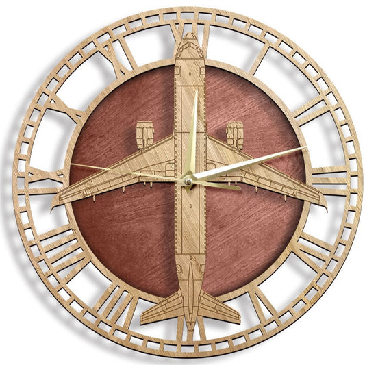 Wooden Wall Clock Remote Bomber Shape Wall Decoration