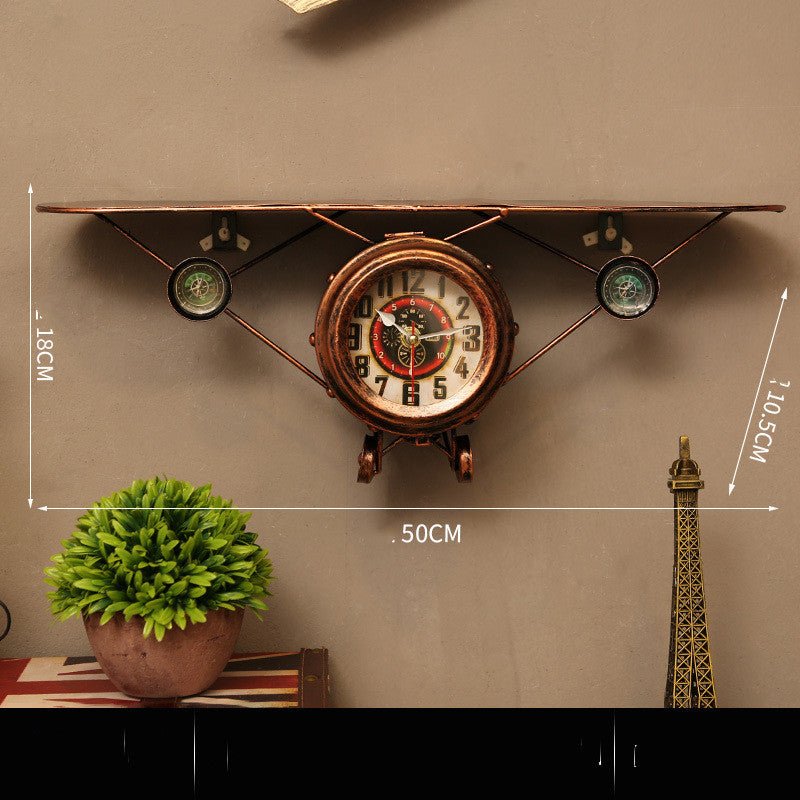 Retro airplane wall clock home wall wall decoration electronic clock | Decor Gifts and More