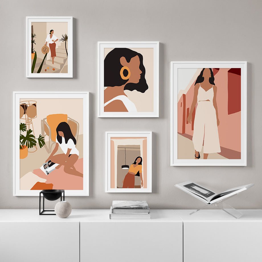 Fashion retro girl mural | Decor Gifts and More