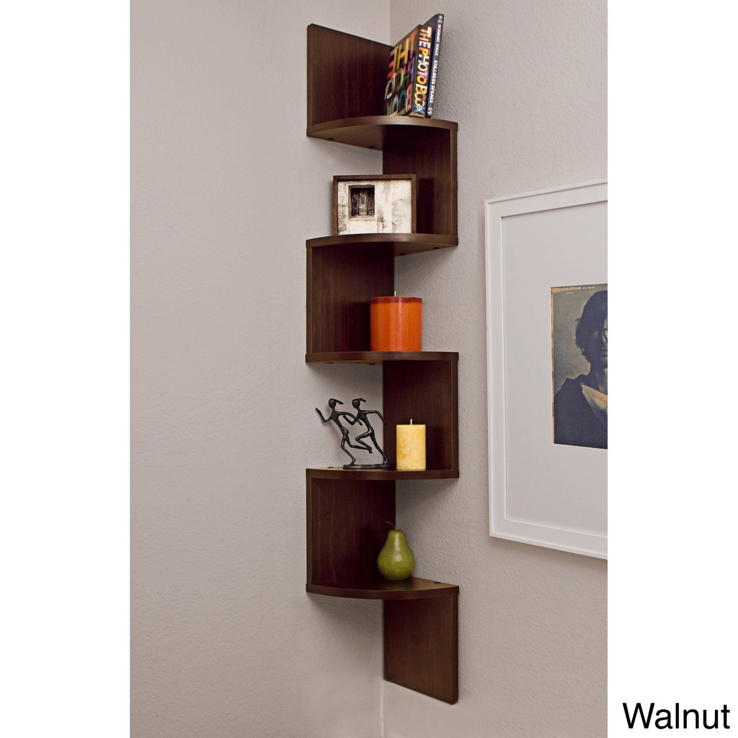 Wall Mount Corner Shelf 5 Tier Zig Zag Large Floating Shelves CF | Decor Gifts and More