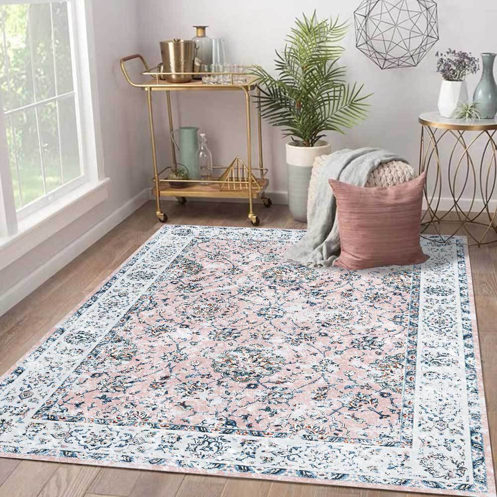 european style retro sweet grey flower carpet