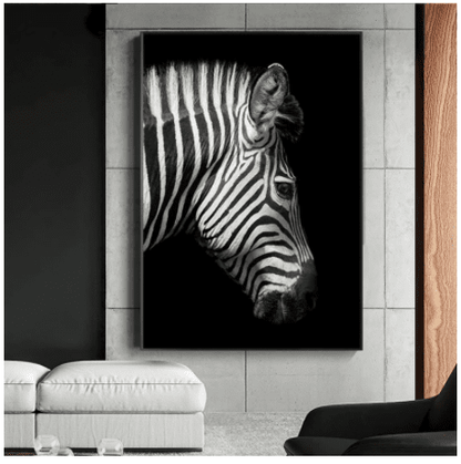 Black And White Animal Zebra Wall Art Canvas Painting Wall Poster Living Room Decor | Decor Gifts and More