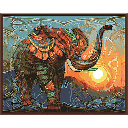 elephant in leopard skin tribal art paint by numbers