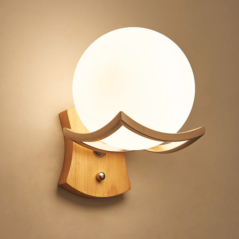 Solid Wood Wall Lamp Simple Bedroom Modern Chinese Style | Decor Gifts and More