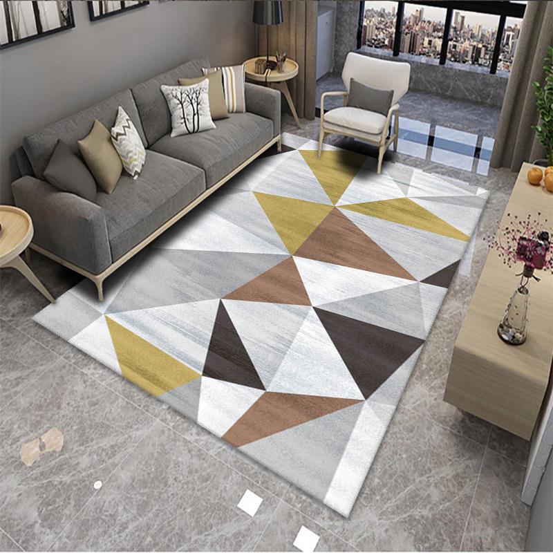 Geometric Pattern Simple Striped Crystal Velvet Living Room Carpet | Decor Gifts and More