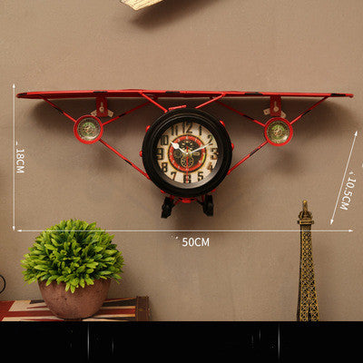 Retro airplane wall clock home wall wall decoration electronic clock | Decor Gifts and More