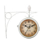 European Vintage Double Sided Wrought Iron Wall Clock