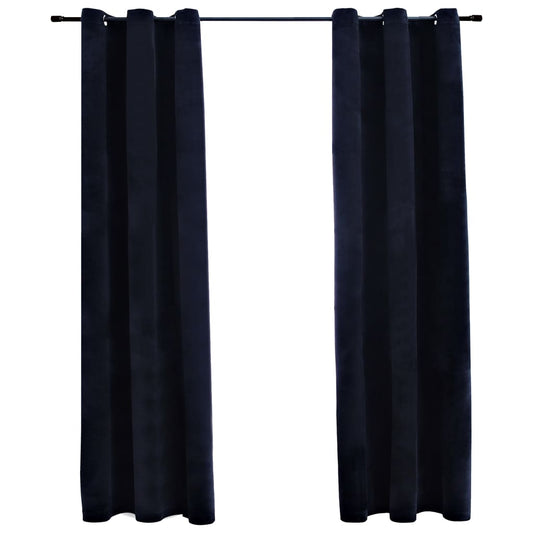 Blackout Curtains with Grommets 2 pcs Black 37x63 Inches Velvet | Decor Gifts and More