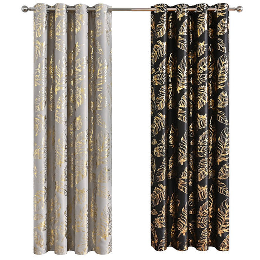 Gold Stamping Feather Curtains Panels Thermal Insulated Window Drapes for Living Room Modern Luxurious Curtains Bedroom Decor | Decor Gifts and More