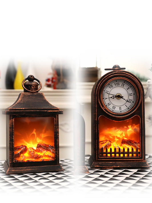 Christmas Fireplace Light Wood Fire Wind Lamp Bar Home Desktop Scene | Decor Gifts and More