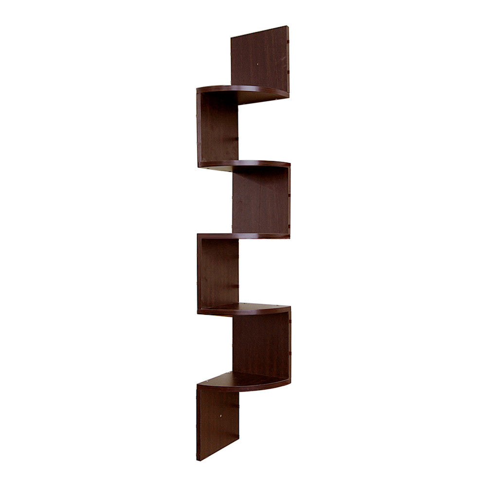 Wall Mount Corner Shelf 5 Tier Zig Zag Large Floating Shelves CF | Decor Gifts and More