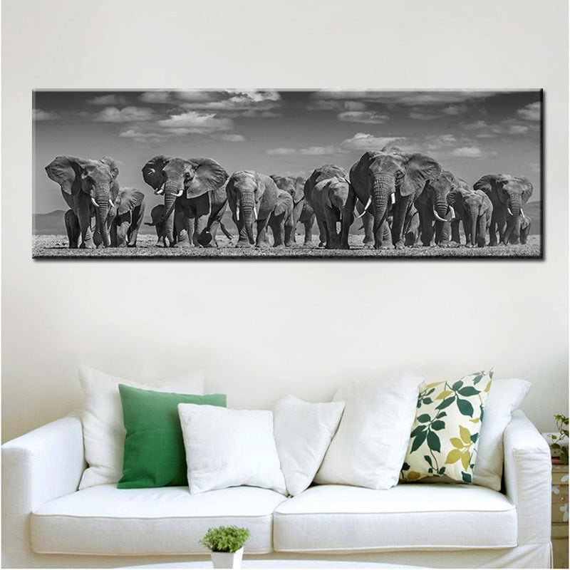 Mural Of Black Africa And Elephants | Decor Gifts and More