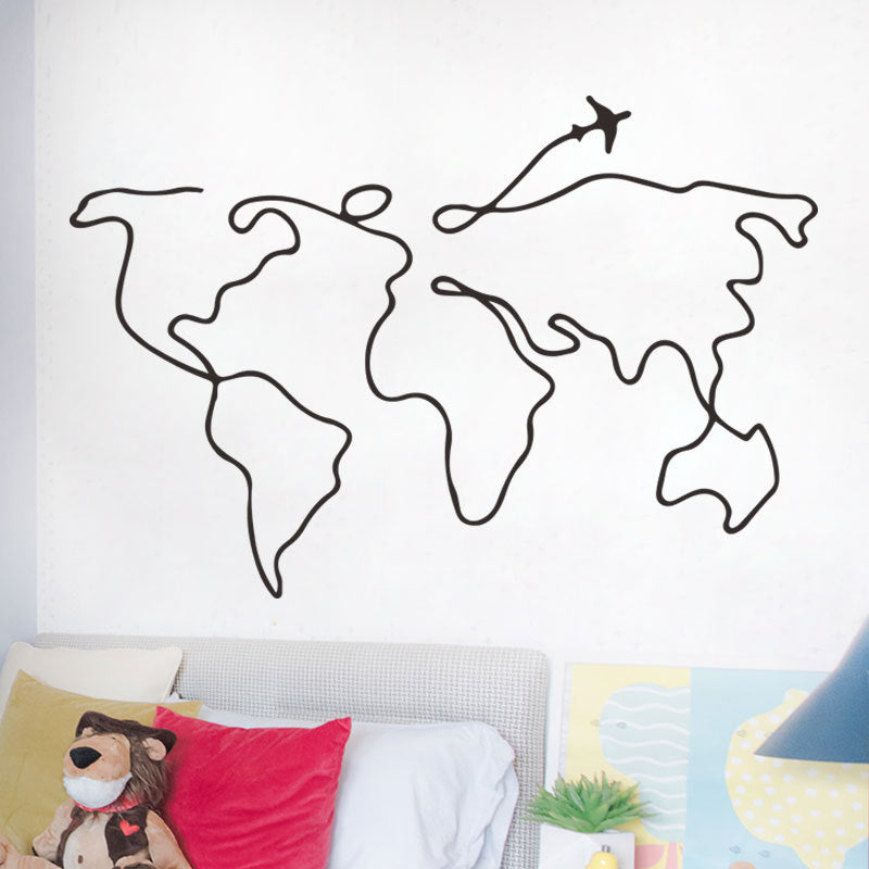 Inkjet Wall Stickers Simple Lines Travel World | Decor Gifts and More