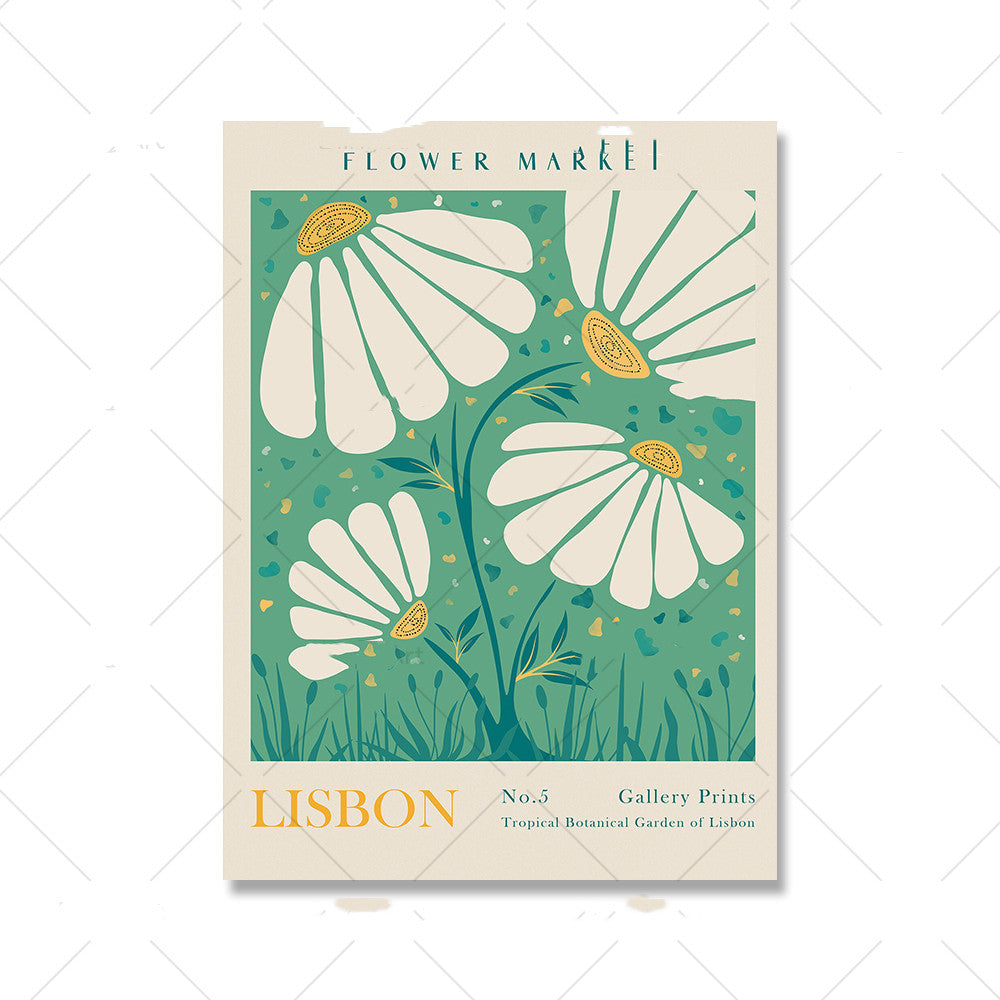 Floral Vintage Poster Canvas Print Mural